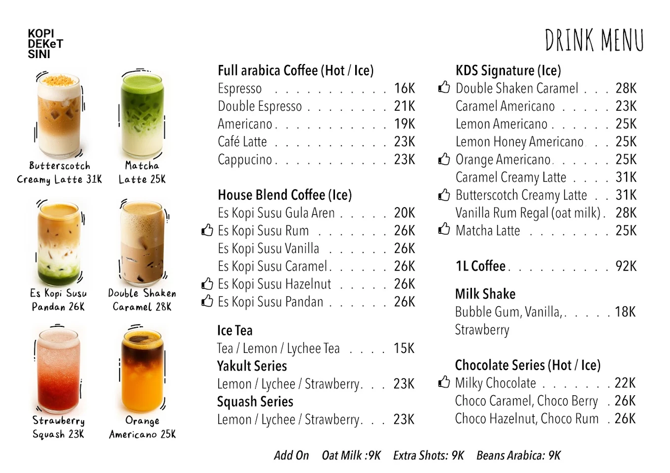 Daftar menu