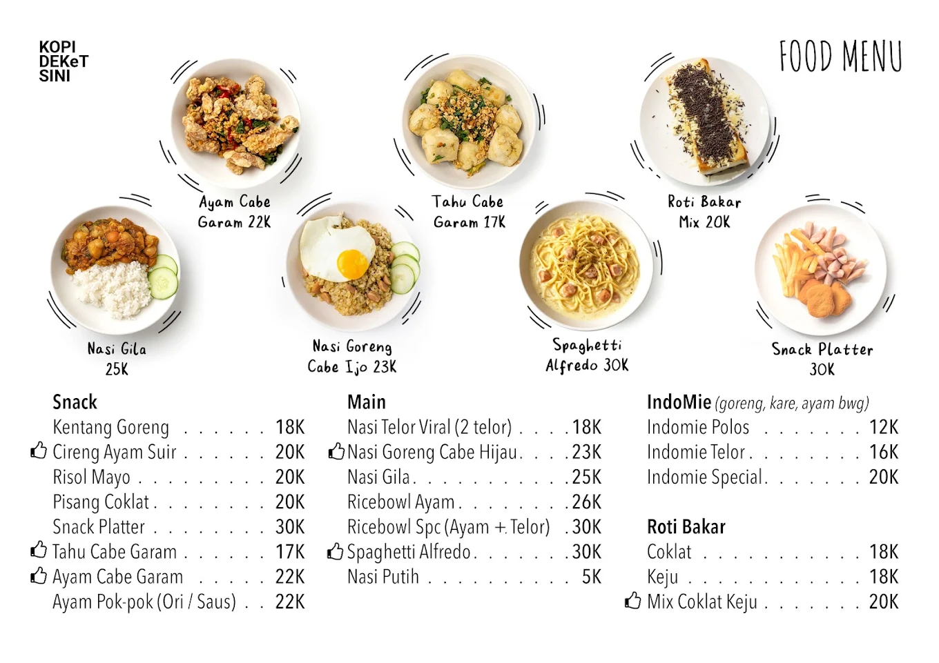 Daftar menu